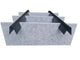 Set of baffles on black channel with a white background