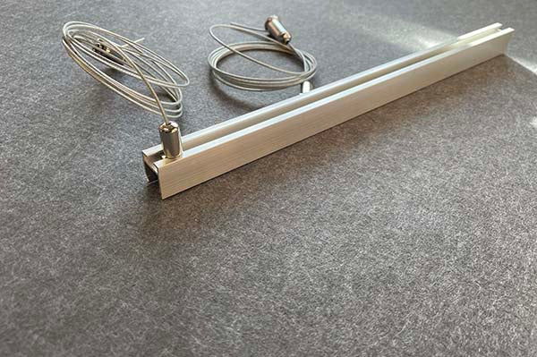 Ceiling channel wire on grey background