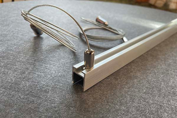 Ceiling channel wire on grey background