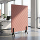 Freestanding Diagonal Groove Office Screen with Wooden Feet