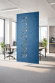 Ocean Green acoustic decorative blue screen in an office setting