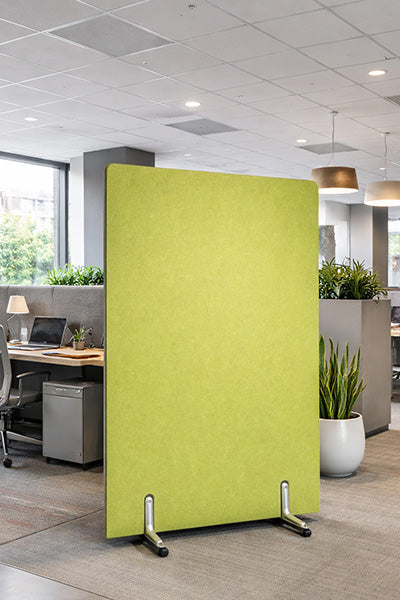 Mobile 42mm Acoustic Office Screens with castor legs