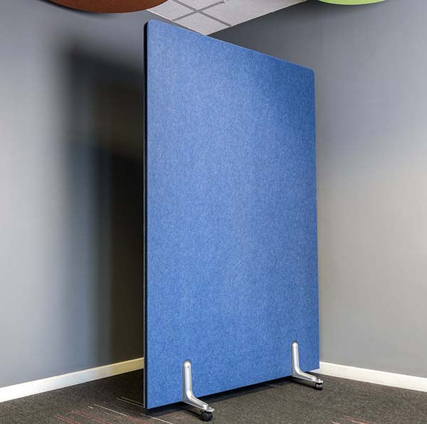 Mobile 42mm Acoustic Office Screens with castor legs