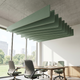 Modern office interior with Ocean Green Boardwalk acoustic ceiling baffle