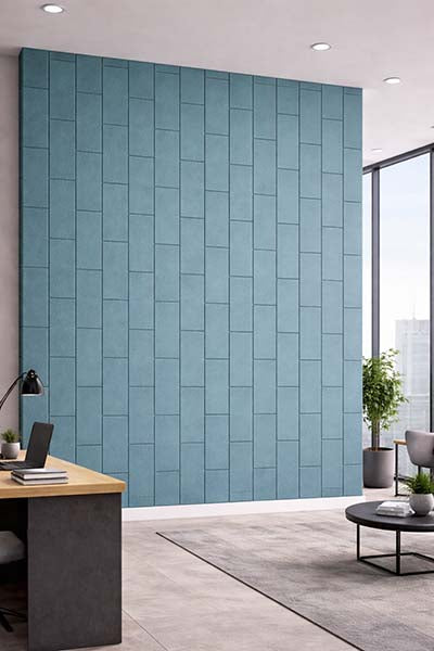 2 acoustic wall panels with running brick design