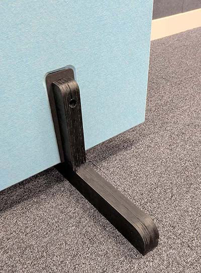 Floorstanding 42mm Acoustic Office Screens with wooden legs